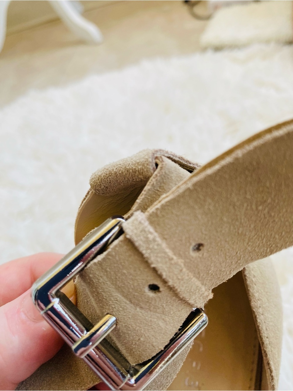 Marc Fisher Beige Suede Espadrille Platform Wedge Sandals Size 8M - Picture 13 of 15